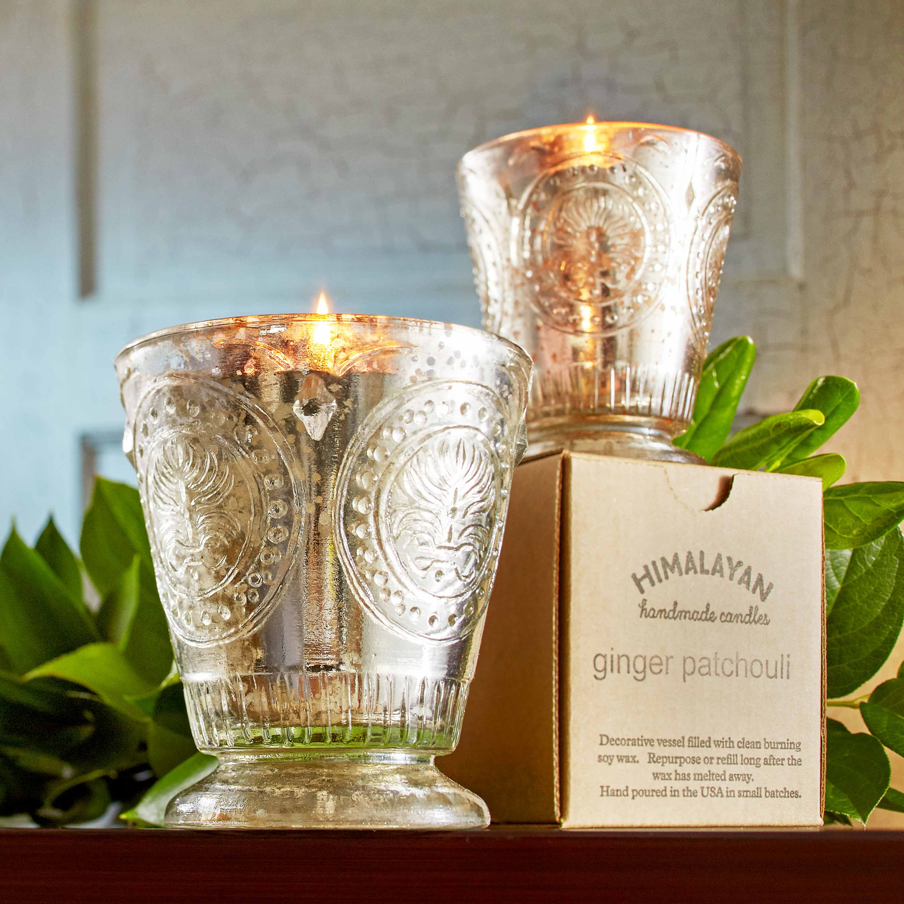 Mercury glass candles